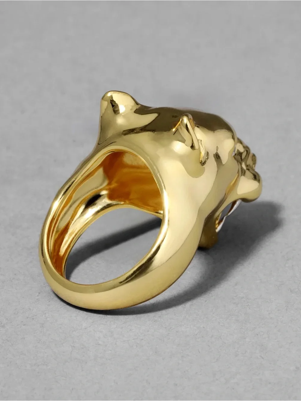 Alexis Bittar Gold Panther Visage Ring, Size 8